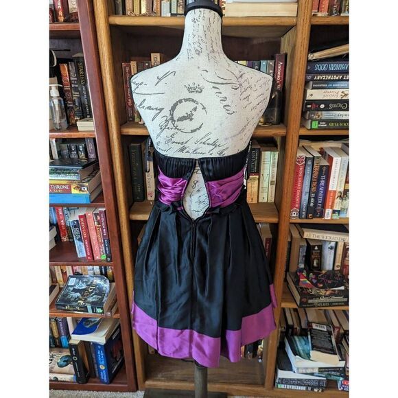 Betsey Johnson vintage silk strapless full skirted mini dress sz 4 euc - Picture 3 of 7